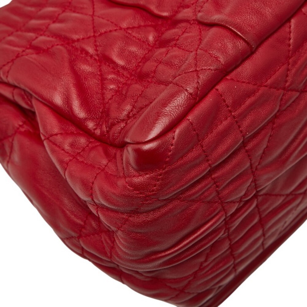 CHRISTIAN DIOR Red Leather Shoulder Bag - Picture 7 of 10